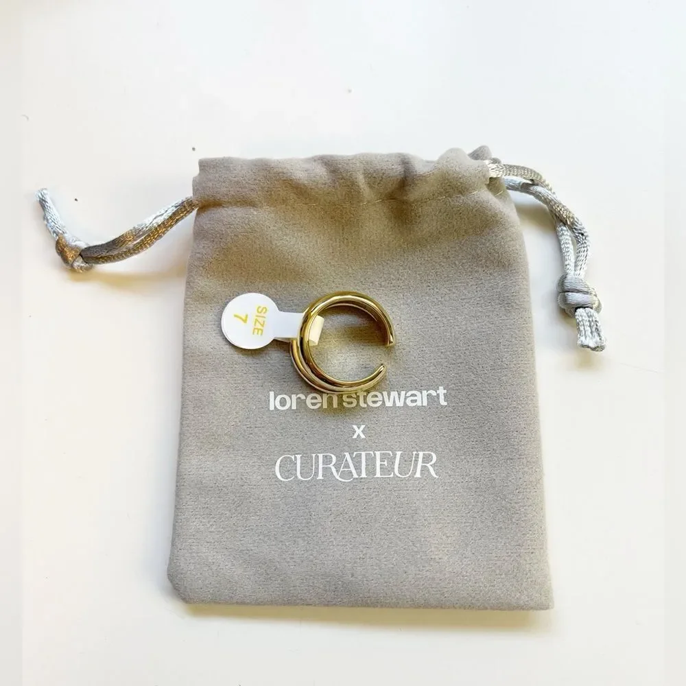 Loren Stewart x Curateur Double open Band Ring 14k yellow gold plated. New